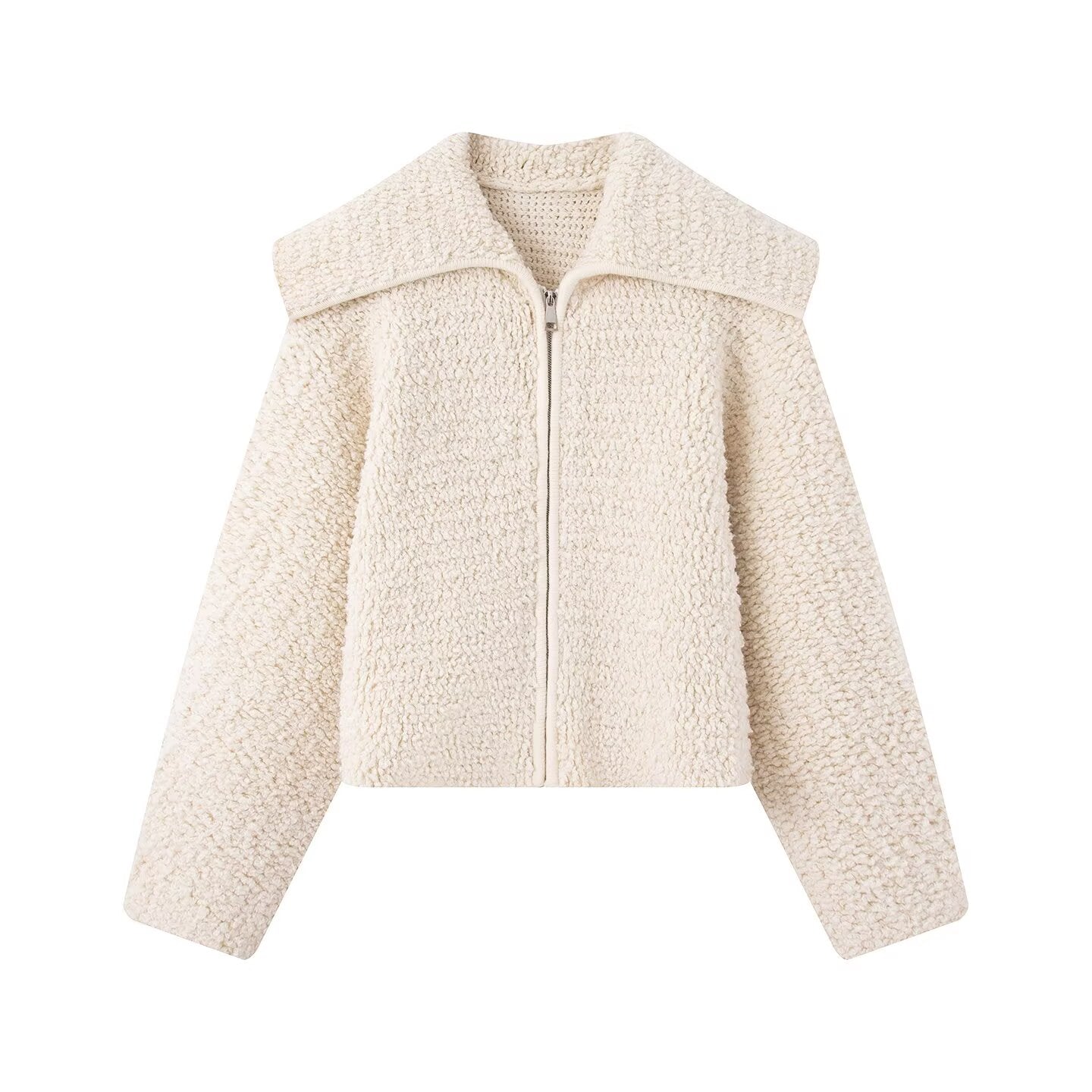 Women's Large Lapel design thickened knitted Coat