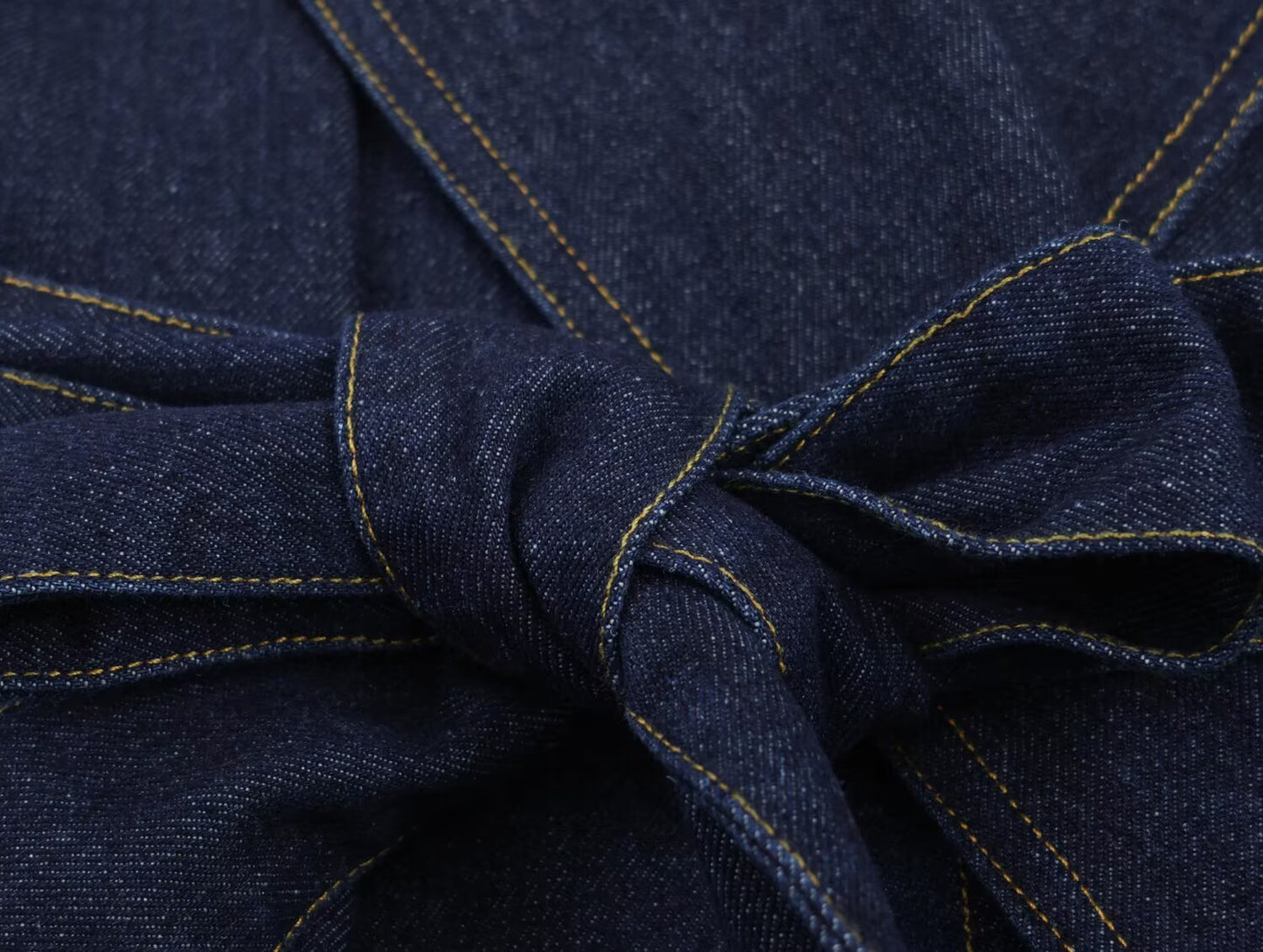 Women's new fashion with Belt loose short denim windbreaker Coat