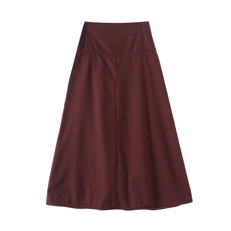 Women's New Fashion ribbon Buckle Details sarong MIDI skirt