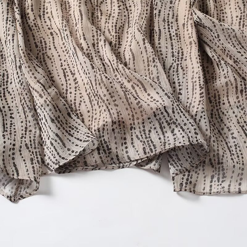 Women's new polka dot print irregular hem MIDI skirt