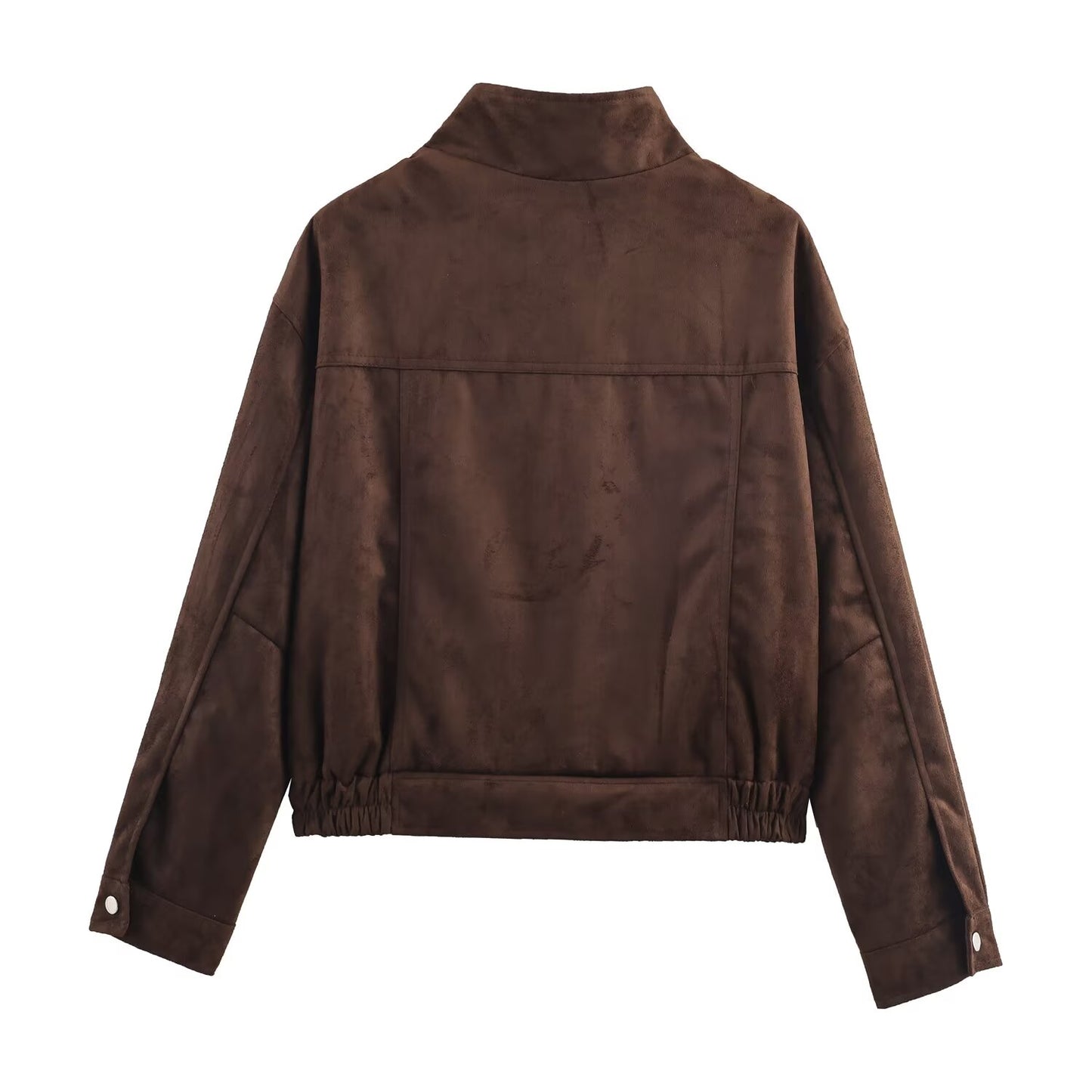 Women's standing collar Anti suede effect pilot jacket Coat